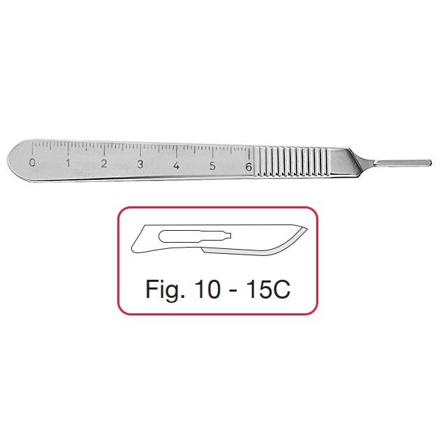 Рукоятка скальпеля №3 зі шкалою для лез №10-15С; 12,5см. Tontarra Medizintechnik GmbH